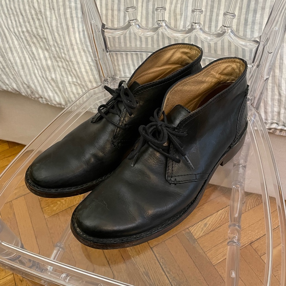 Frye Black Leather Chukka Boots